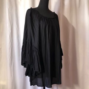 Elan Ruffle Sleeve Off Shoulder Dress or Tunic Top O/S